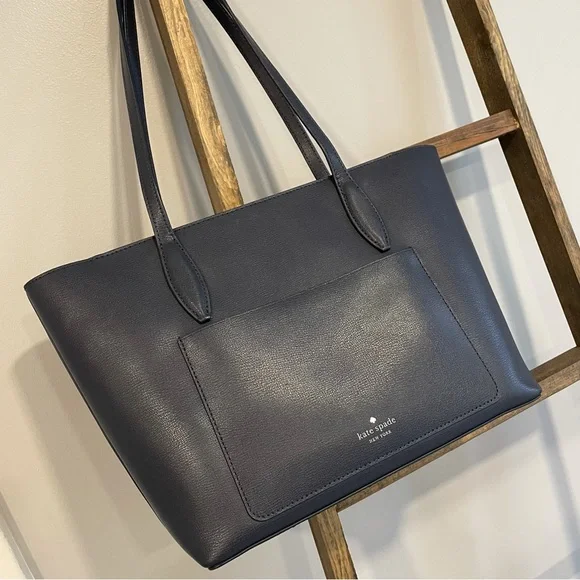 KATE SPADE navy blue small tote shoulder bag purse - Picture 2 of 16